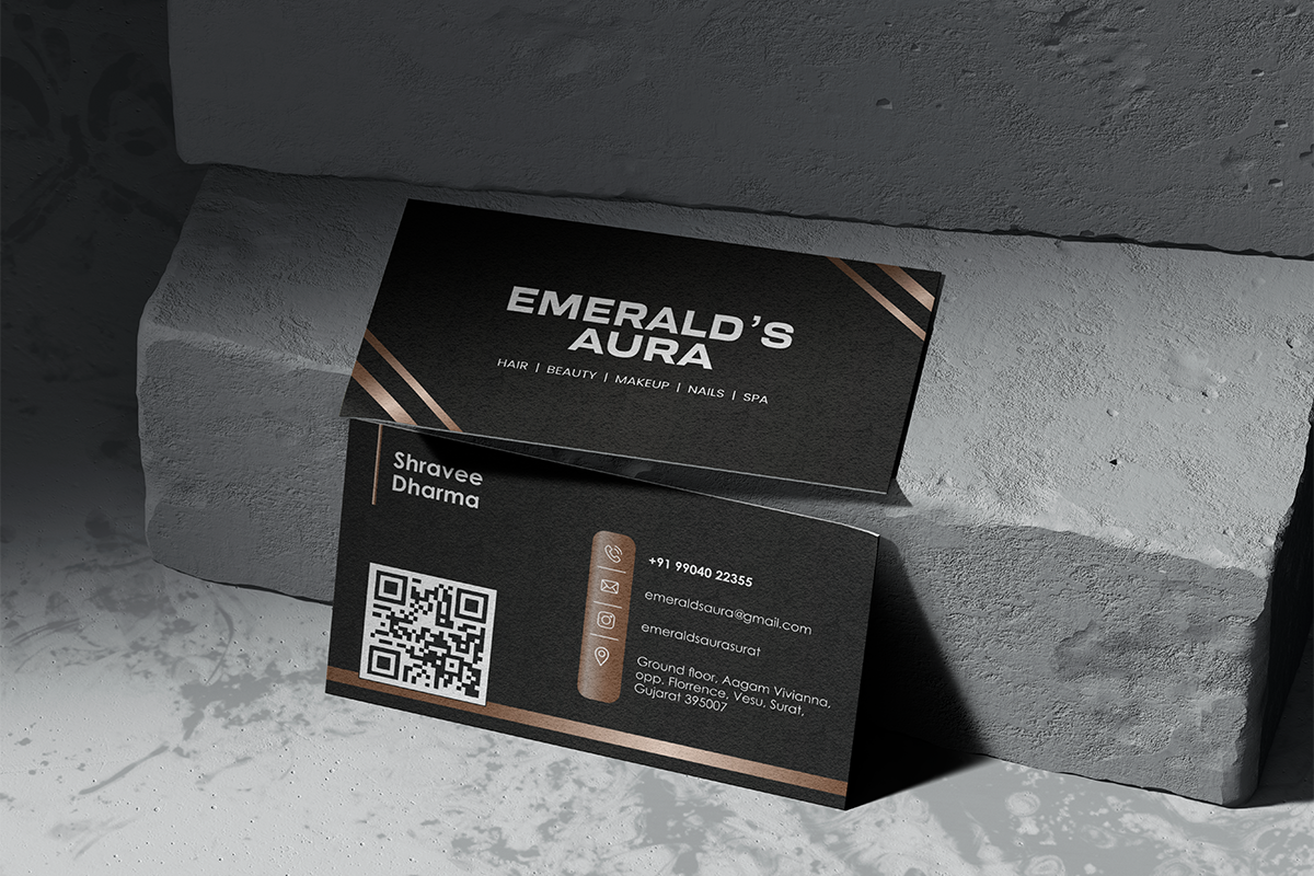 Emeralds Aura salon branding image